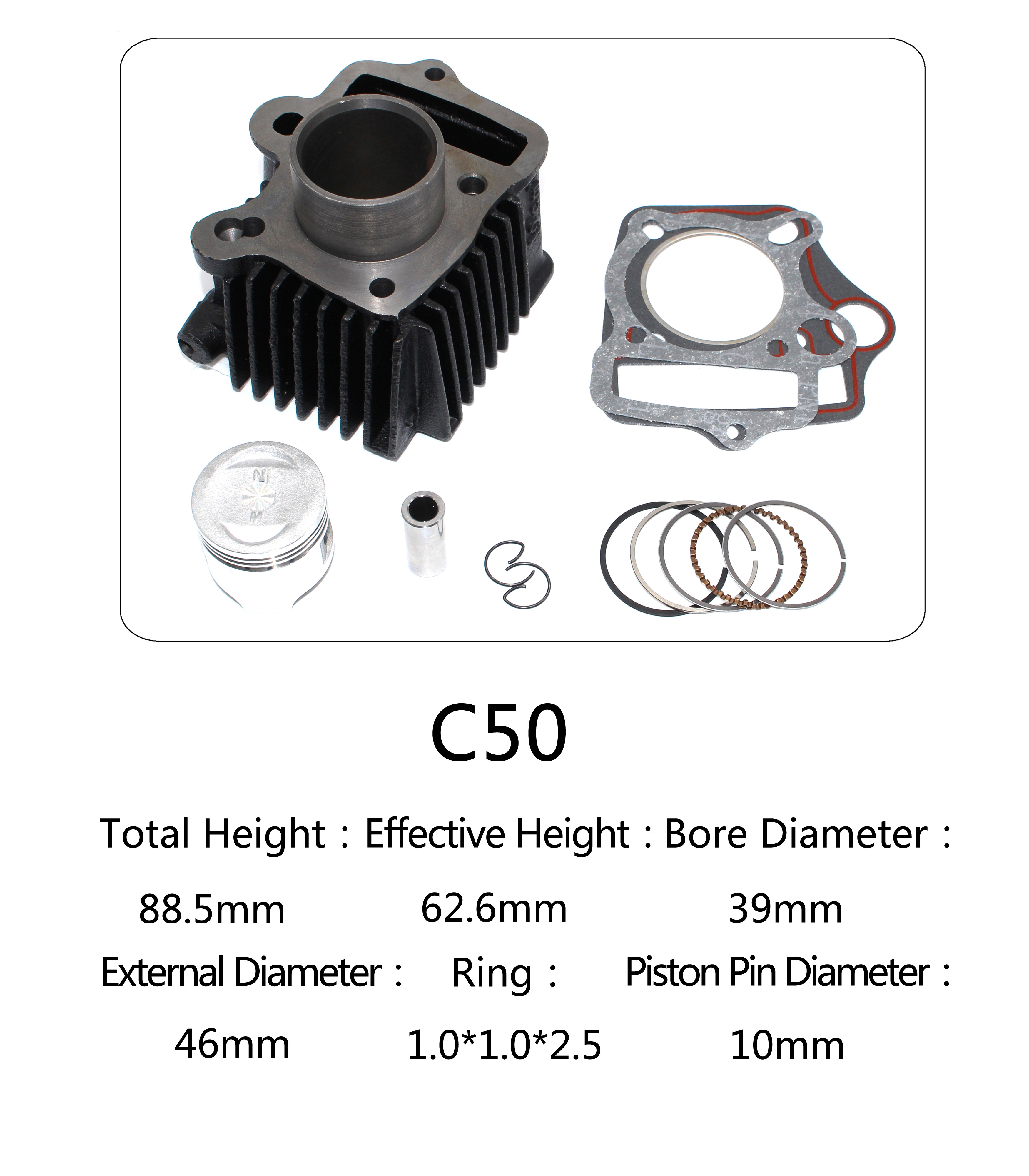 Black C50 50cc Motorcycle 4 Stroke Single Cylinder Kit For Pulsar Accessories